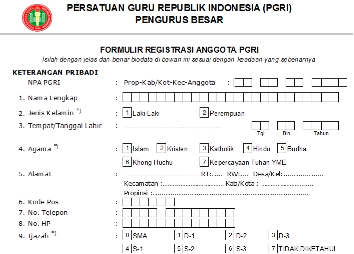 Pendaftaran PGRI Sumbawa - Persatuan Guru Republik Indonesia Cabang Kabupaten Sumbawa